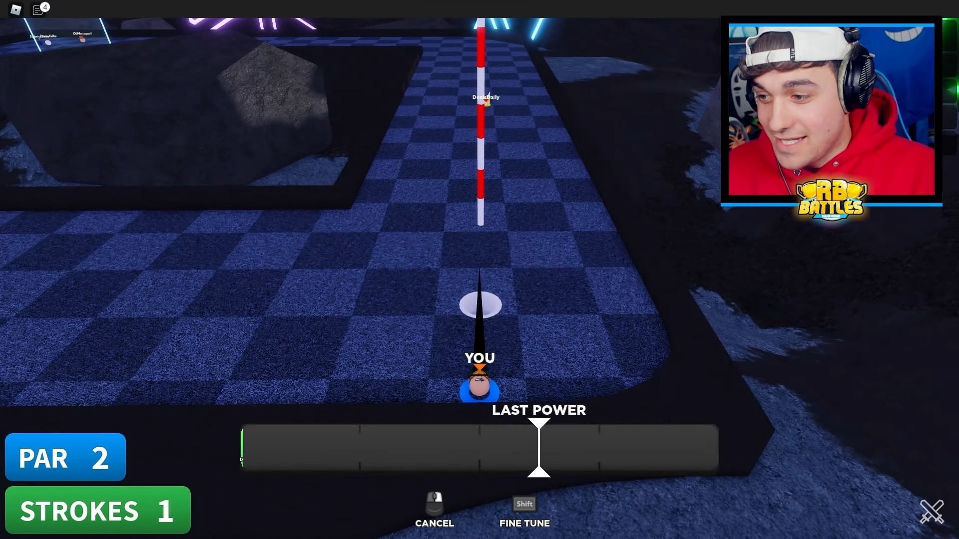 Liam takes a shot in Roblox Super Golf, Alpha