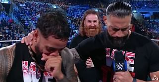 Bloodline member on WWE star Sami Zayn making him break character