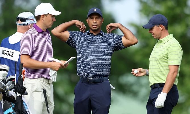 “It’s kind of hard to trash talk them” – Justin Thomas, Jordan Spieth laud Tiger Woods, Rory McIlroy ahead of The Match 2022