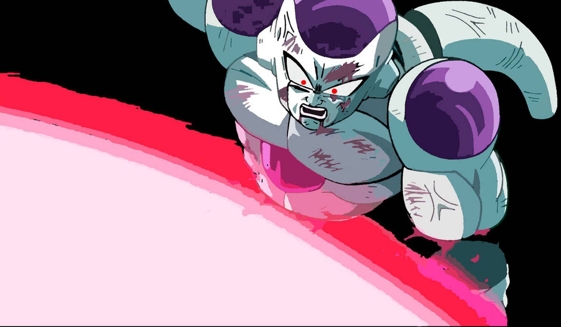 Freiza gets cut in half (Image via Toei Animation)
