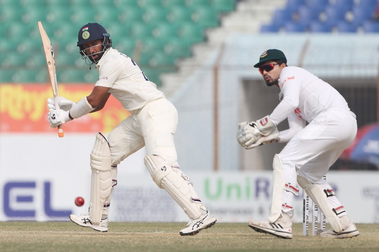 Cheteshwar Pujara notched up his first Test ton in almost four years on Day 3