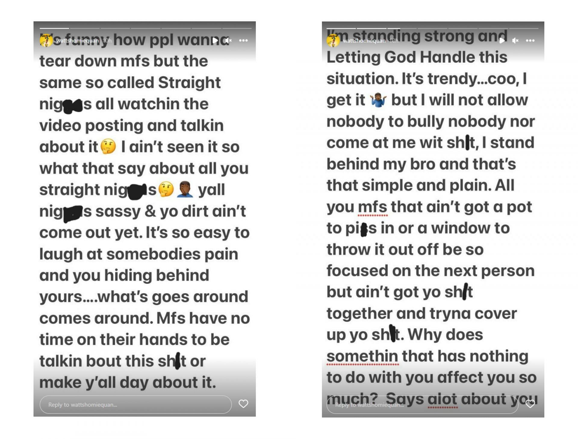 Watts Homie Quan reacts to video leak (Image via wattshomiequan/Instagram)