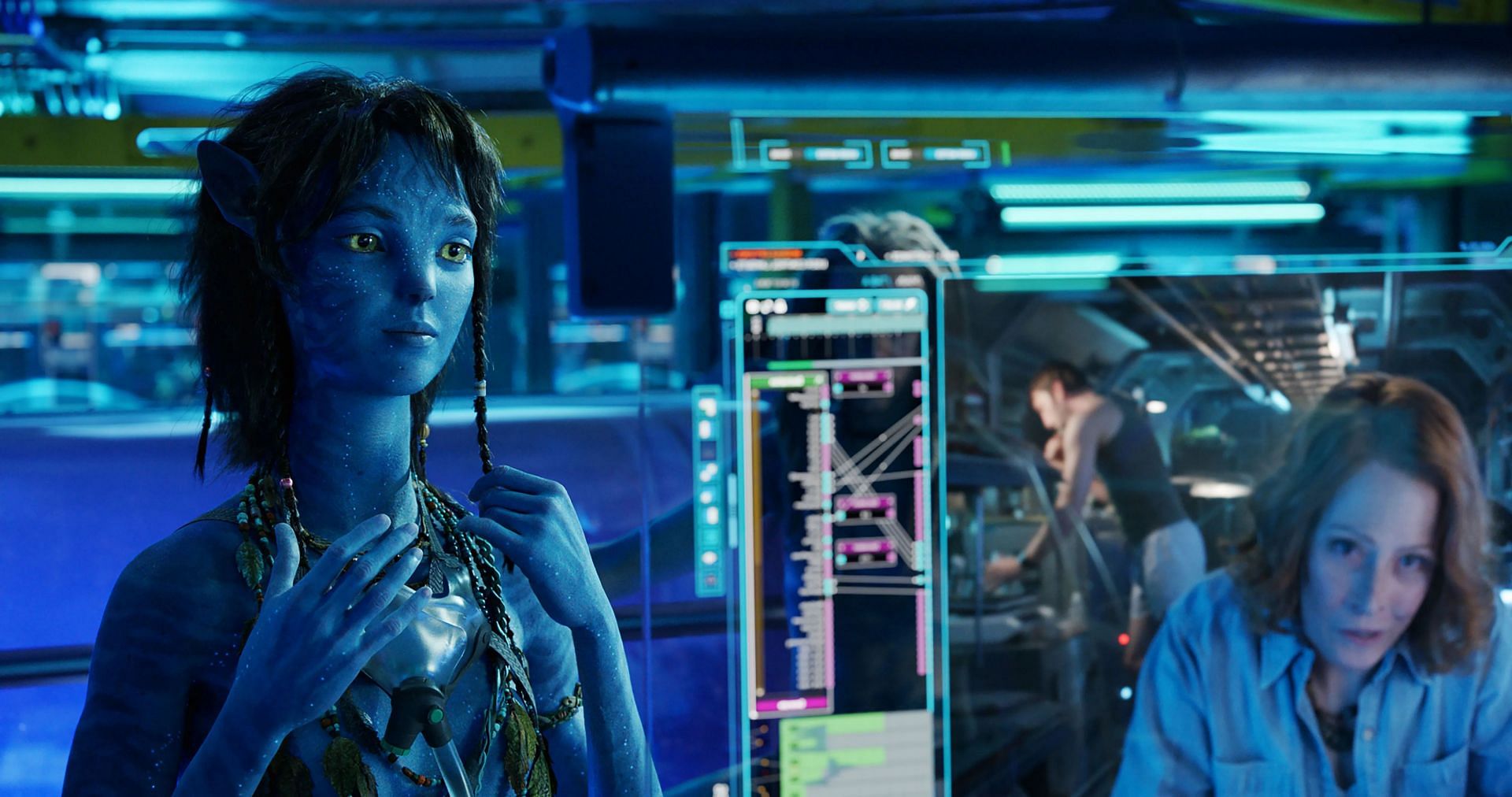 Kiri, the biological daughter of Dr. Grace Augustine, in Avatar 2 (Image via 21st Century Studios)
