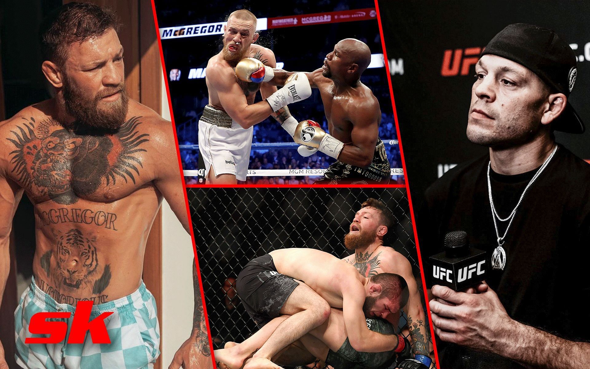 Nate Diaz reminds Conor McGregor of his UFC 196 loss [Images via: @natediaz209 and @thenotoriousmma on Instagram]