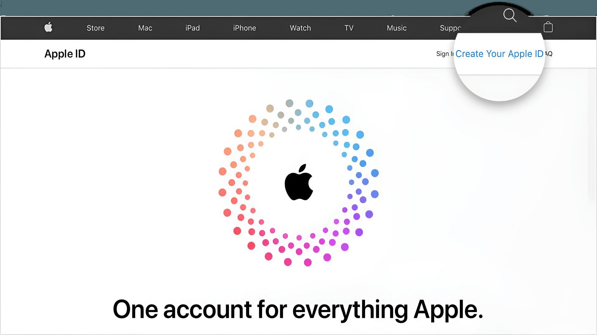 Creating an Apple ID (Image via Apple Support)