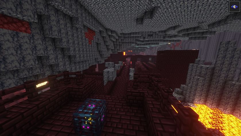 A blaze spawner in a fortress (Image via Mojang)