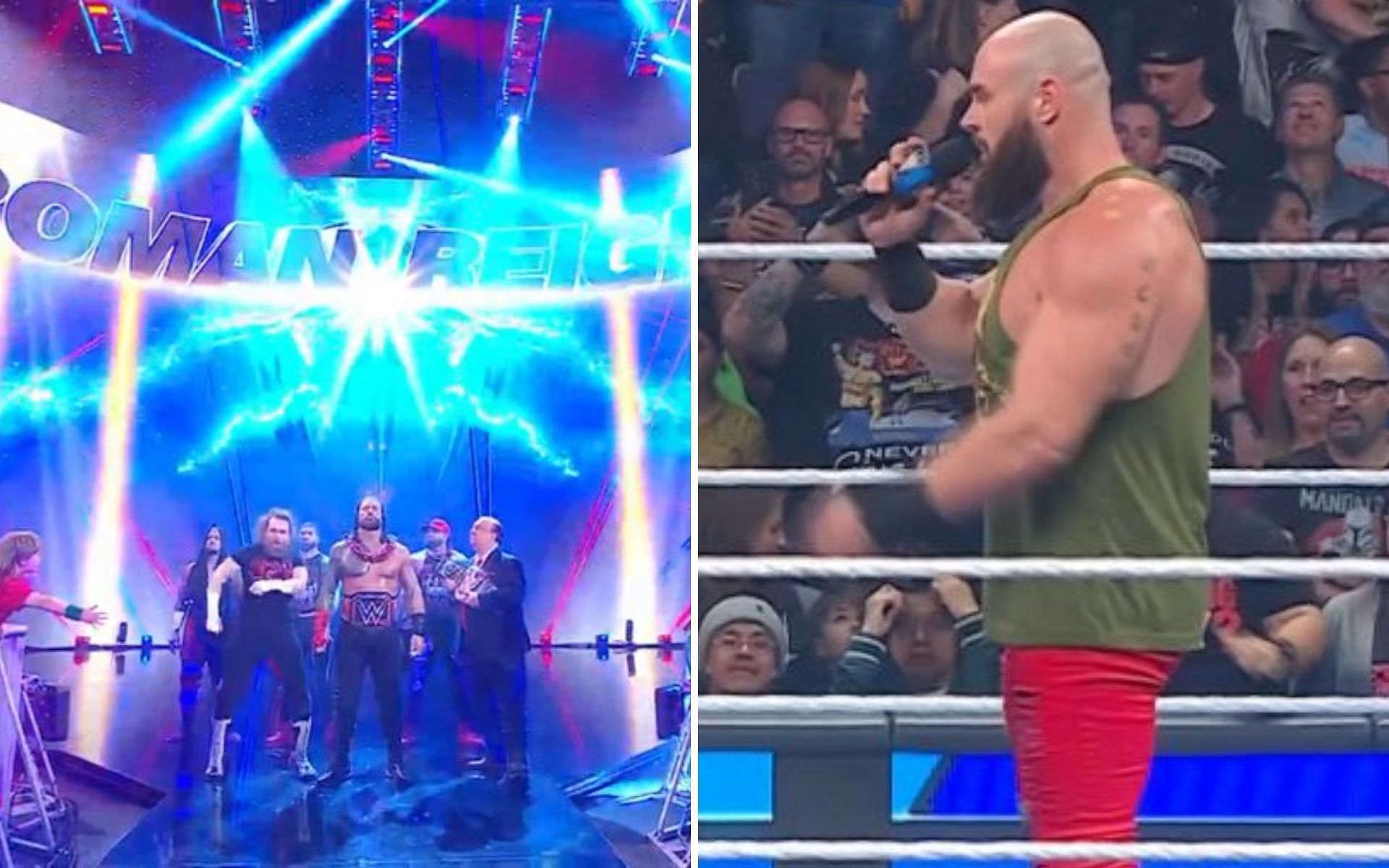 The Bloodline (left); Braun Strowman (right)