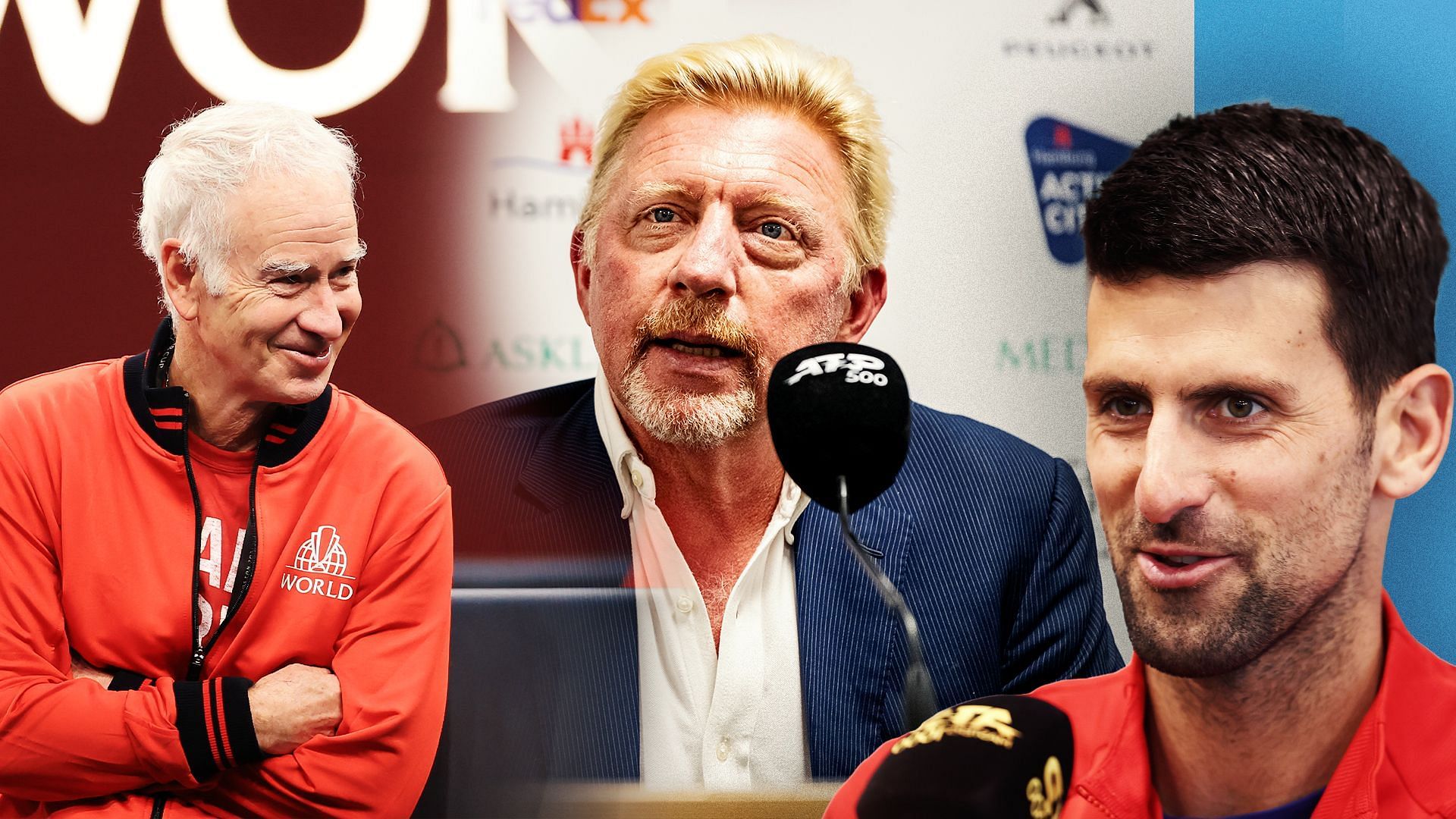 From Left to Right : John McEnroe, Boris Becker and Novak Djokovic