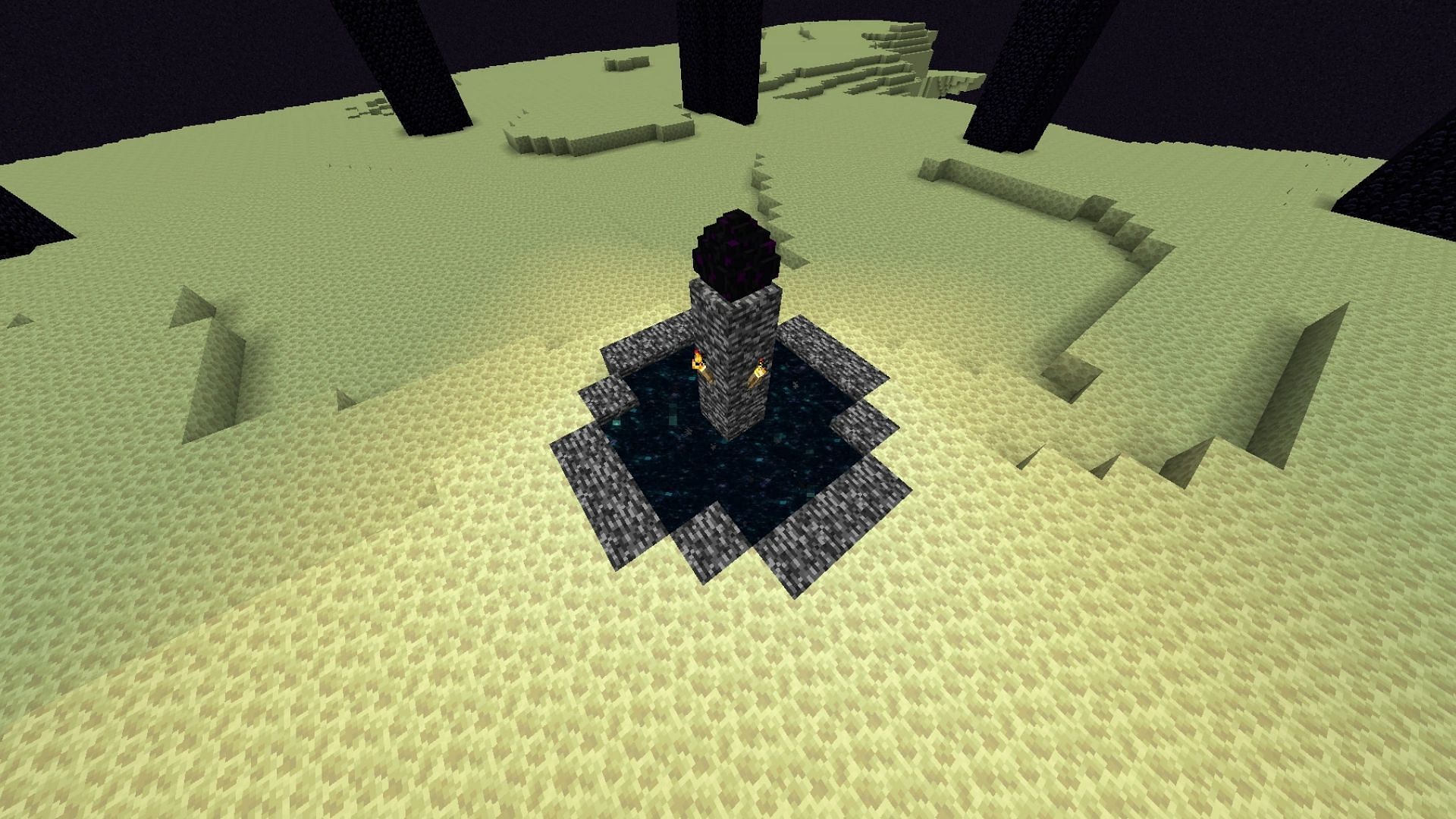 Exit portal is the only way to return to the Overworld without dying from Ender Dragon in Minecraft (Image via Mojang)