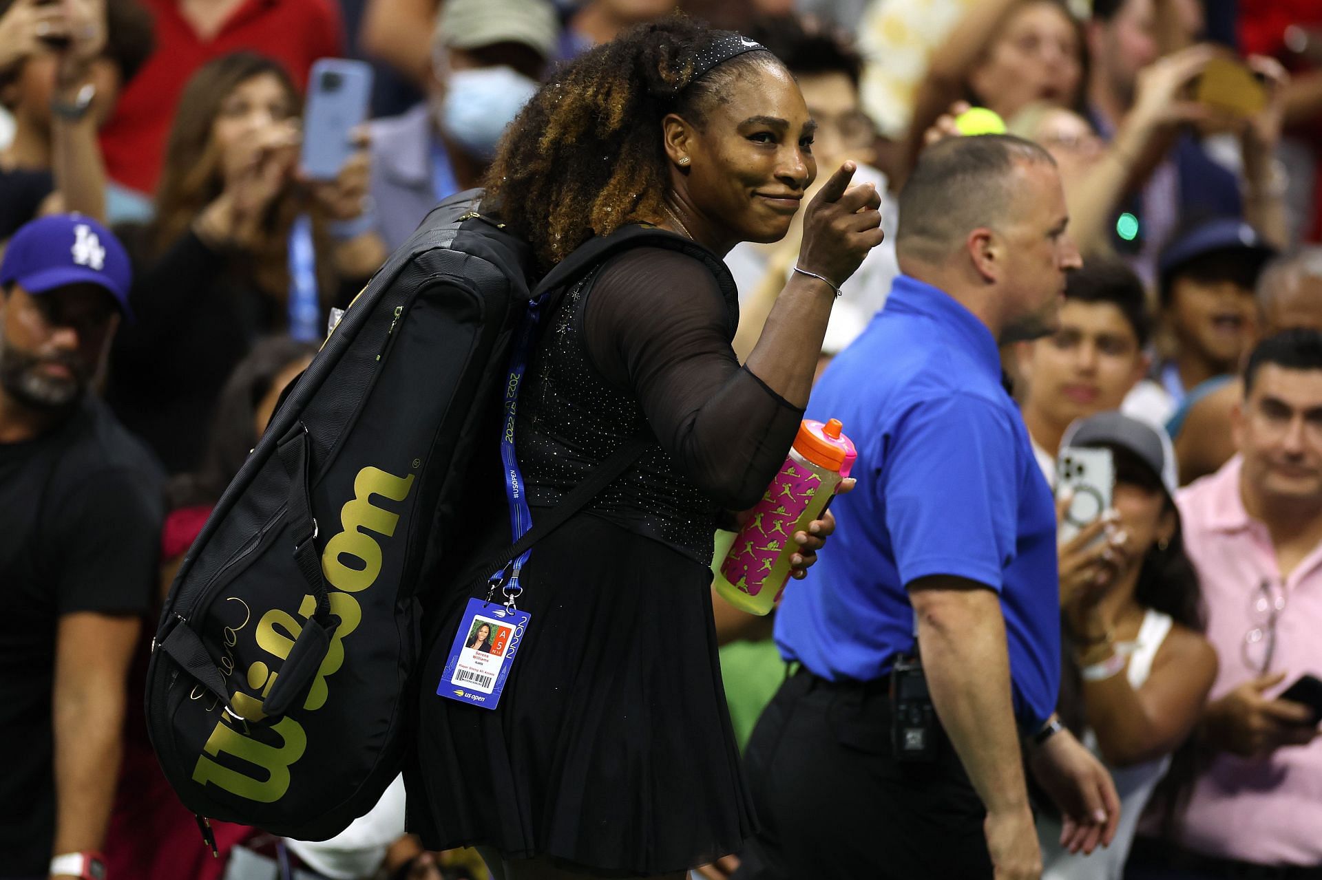 Serena Williams reacts during her 2022 US Open campaign.