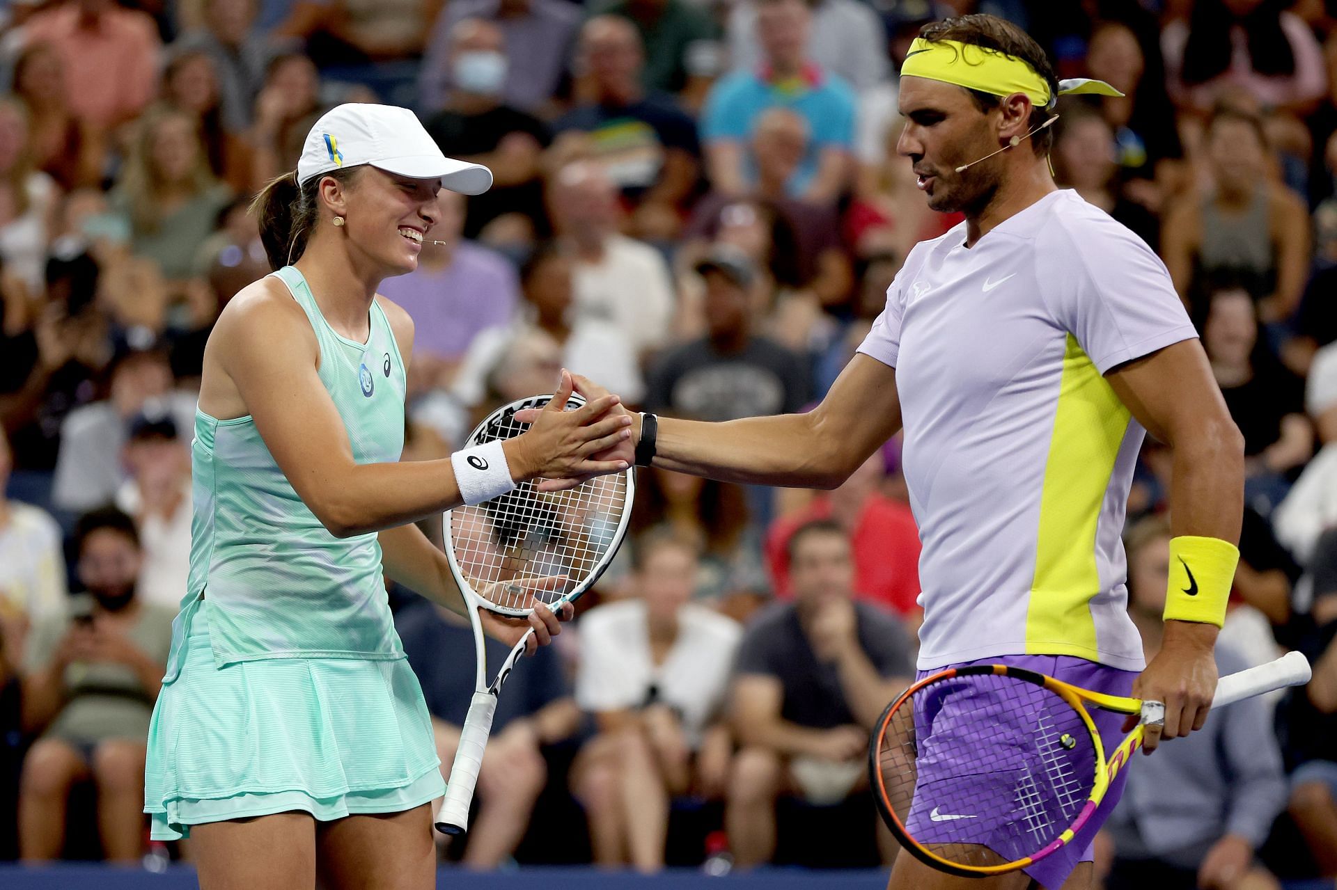 Iga Swiatek i Rafael Nadal na US Openu 2022.