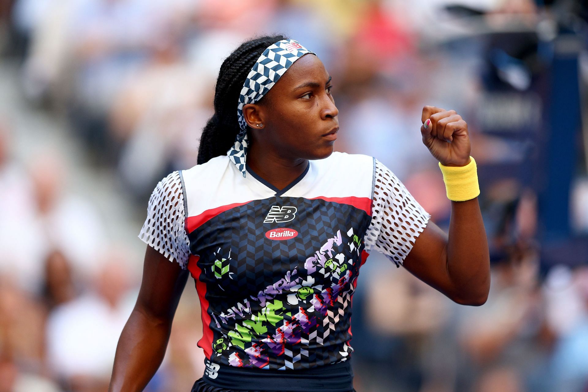 Coco Gauff in action at the 2022 US Open
