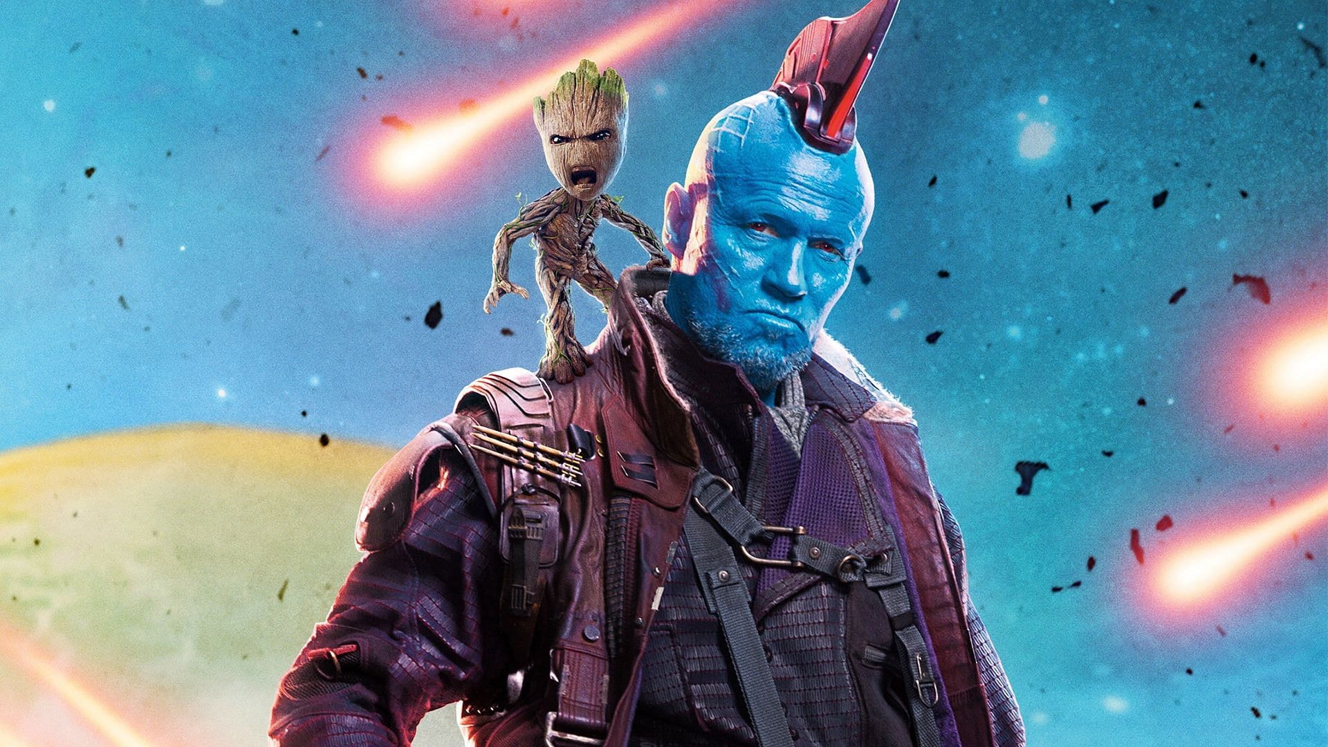 Yondu Udonta and Baby Groot in a poster for Guardians of the Galaxy Vol. 2 (image via Marvel Studios)