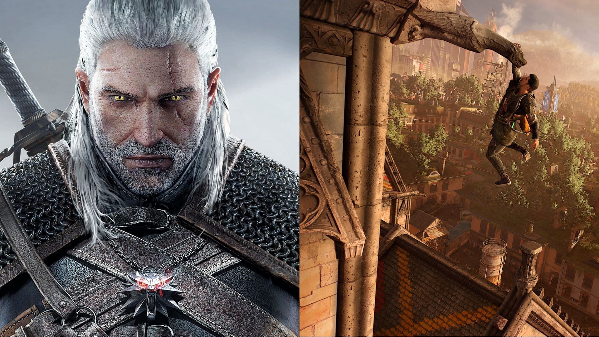 There are some great open world games on sale in Epic (Images via CD Projekt Red, Techland)
