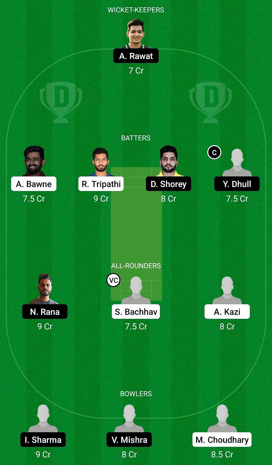 MAH vs DEL Dream11 Prediction Team, Head To Head League