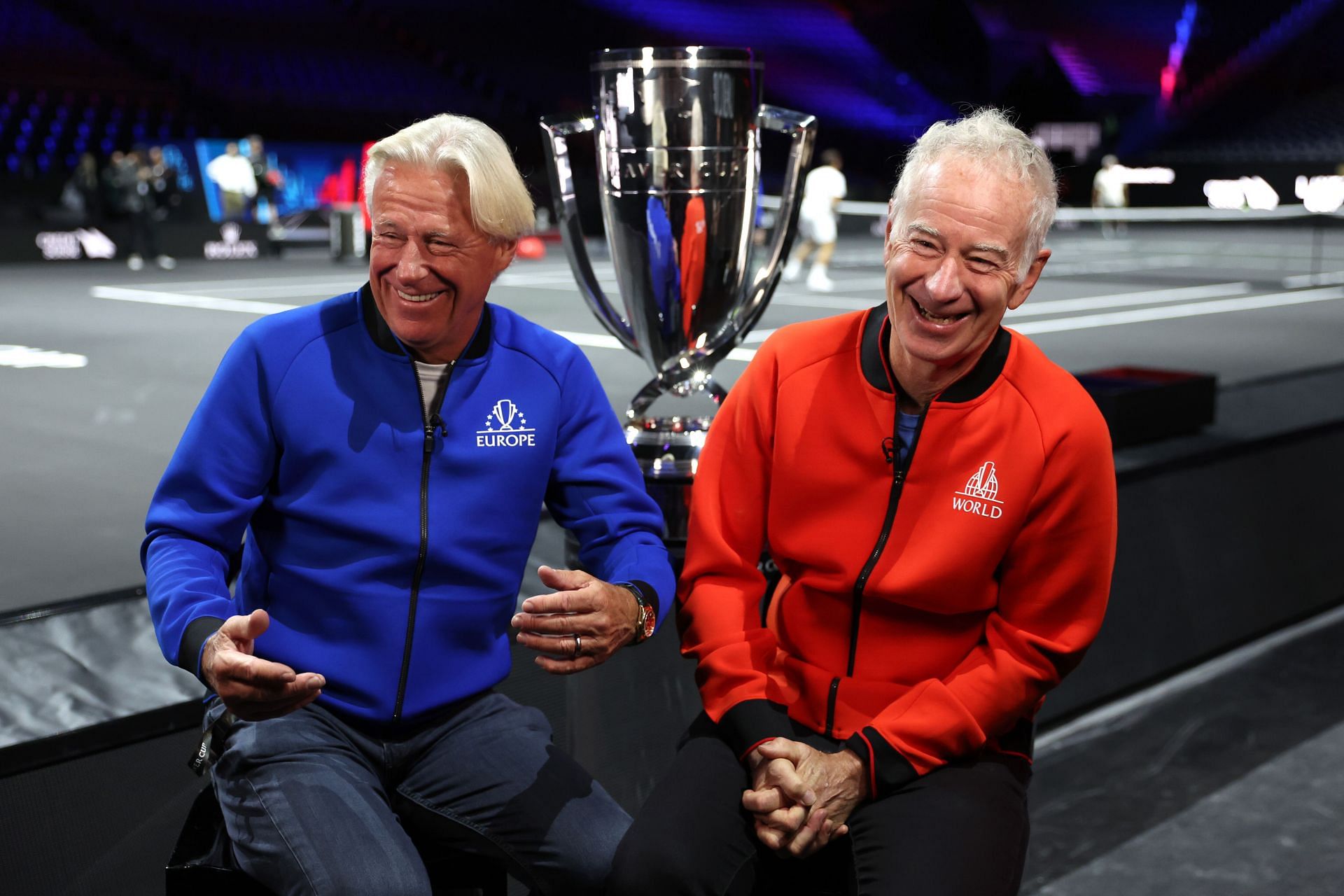 Bjorn Borg and John McEnroe at the 2022 Laver Cup