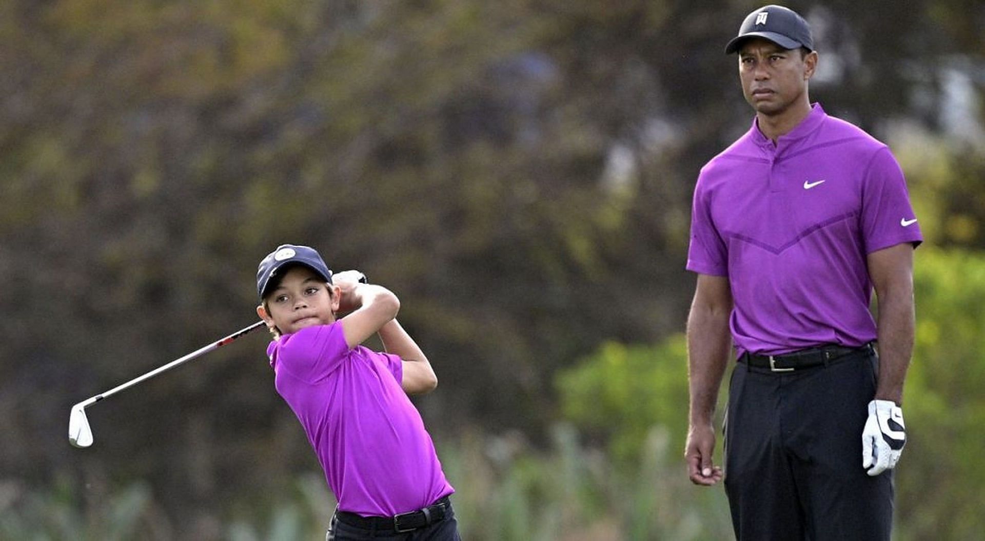 Tiger Woods and Charlie Woods (Image via Getty)