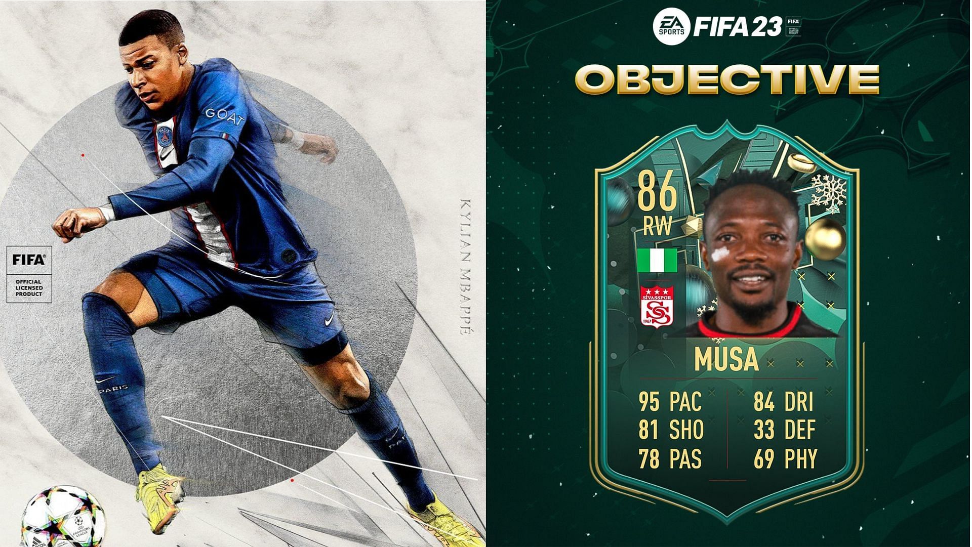 A new objective card from the upcoming Winter Wildcards promo has been leaked (Images via EA Sports, Twitter/FUT Sheriff)