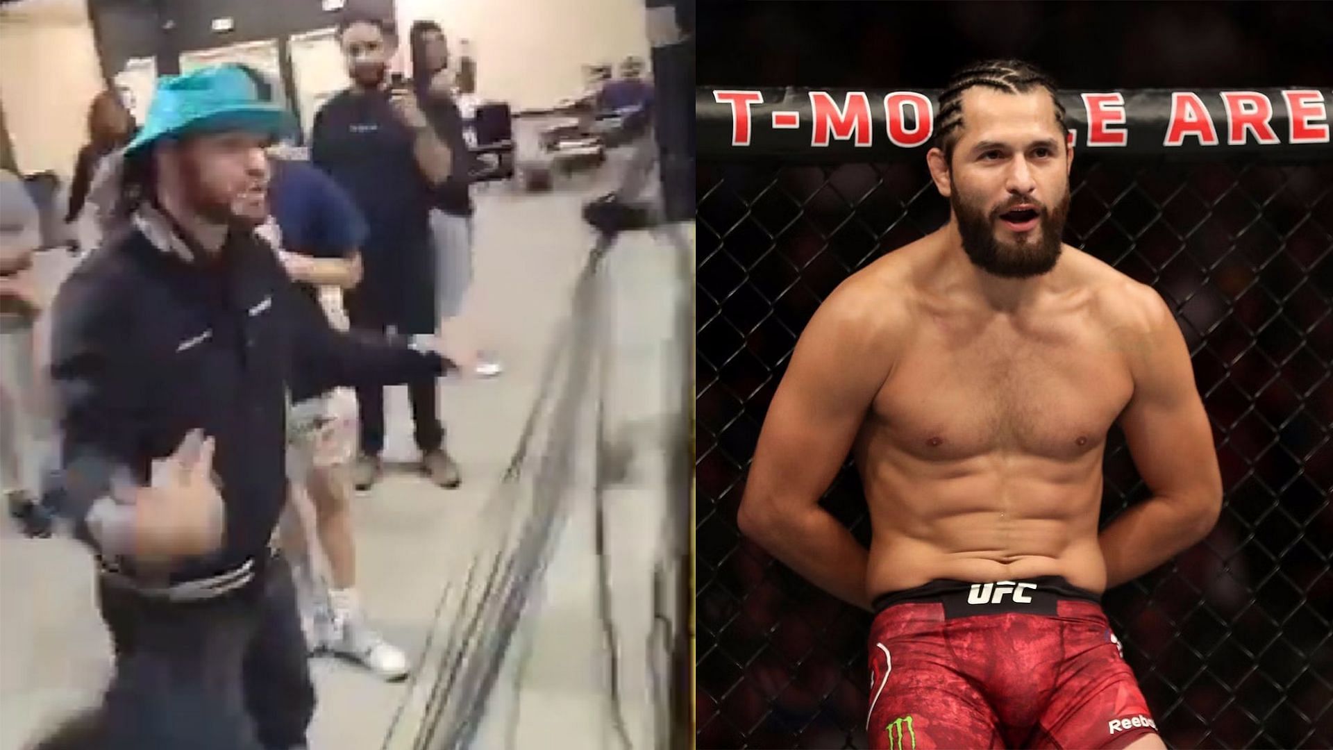 Jorge Masvidal prevents a fight from breaking out [Photo credit: @UFCFightPass on Twitter]