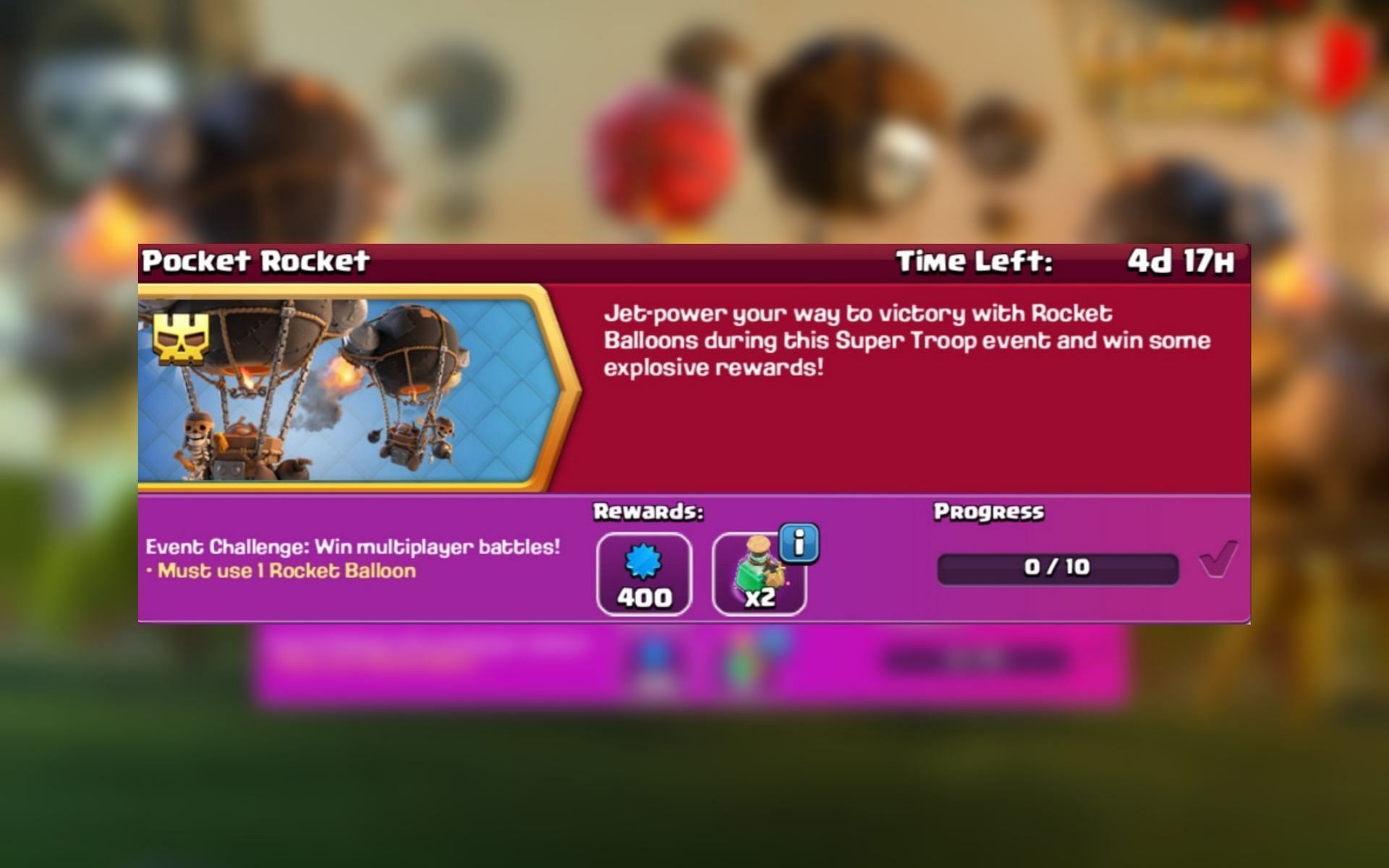 Pocket Rocket challenge in Clash of Clans (Image via Sportskeeda)