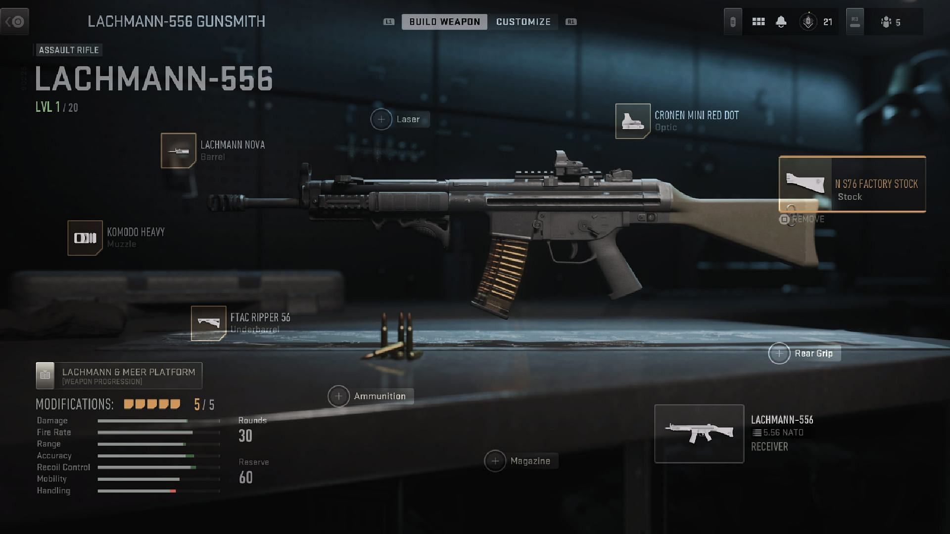 Lachmann 556 Loadout in MW2 (Image via Activision)