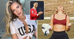 Paige Spiranac takes top off and performs iconic Cristiano Ronaldo 'Siuuu' celebration