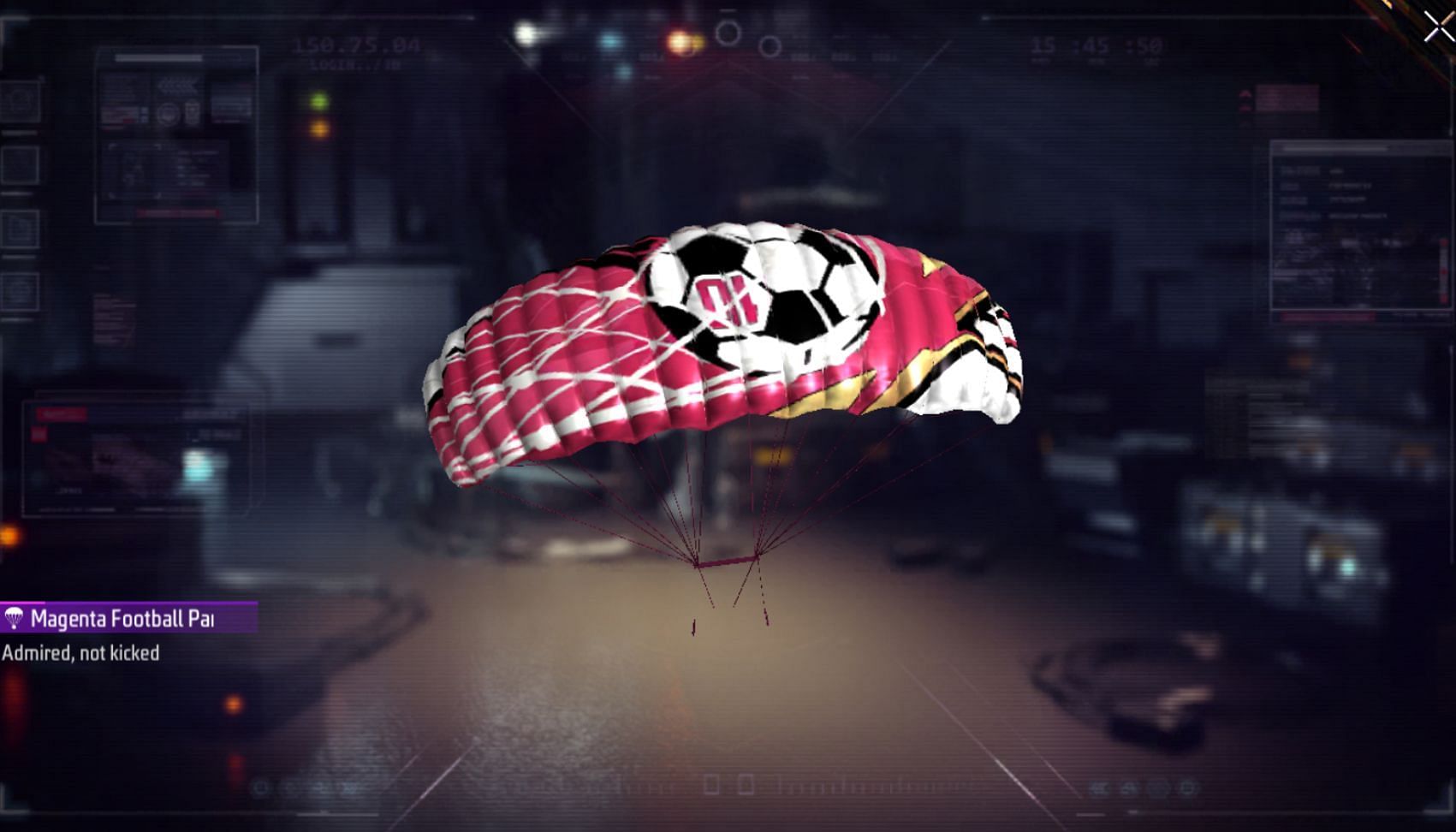 Magenta Football Parachute is available for free in the &quot;Play Football Squad&quot; event (Image via Garena)