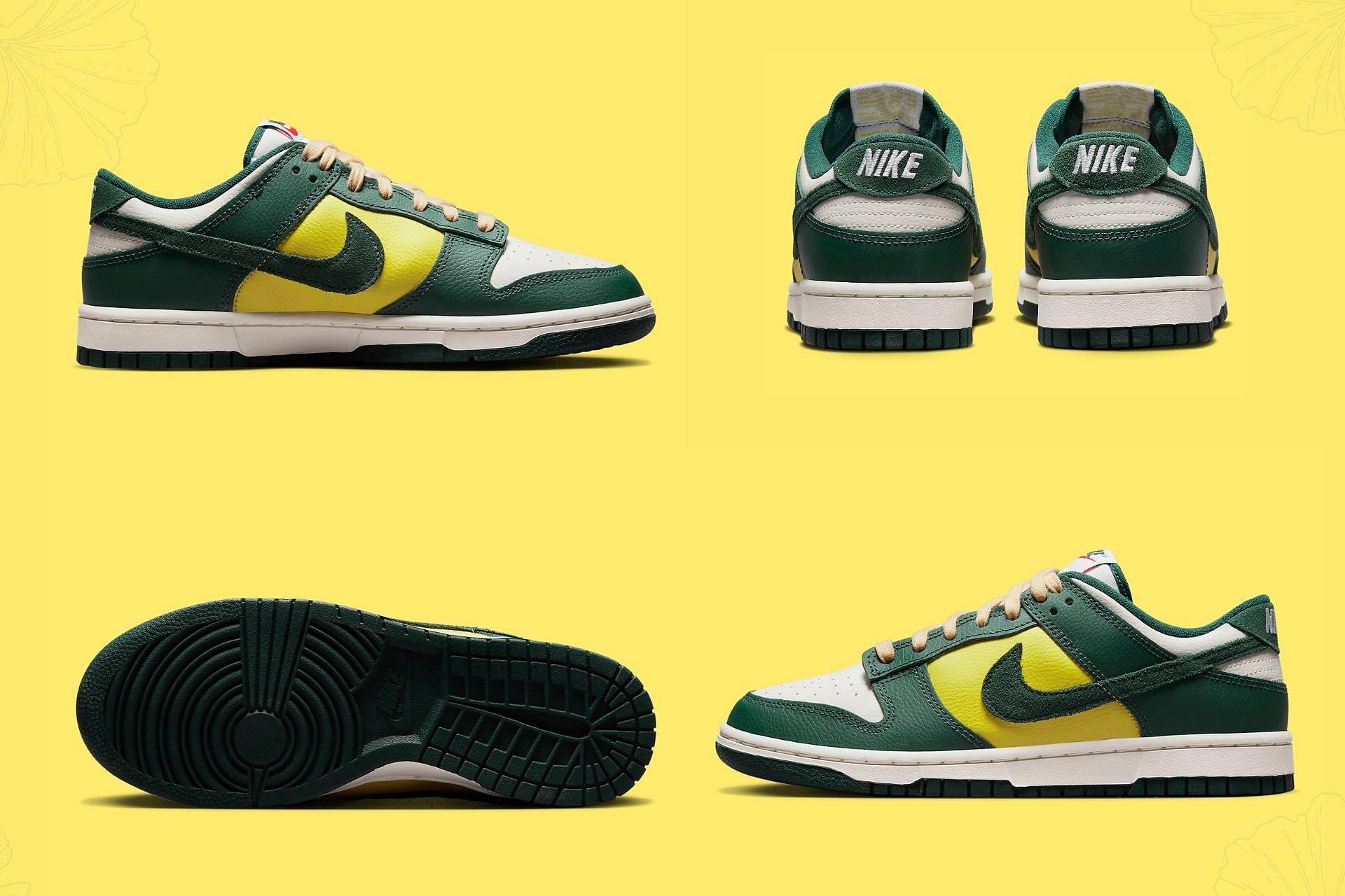 The upcoming Nike Dunk Low &quot;Noble Green&quot; sneakers is reminiscent of the Peter Moore-designed silhouette&rsquo;s &ldquo;Brazil&rdquo; colorway (Image via Sportskeeda)