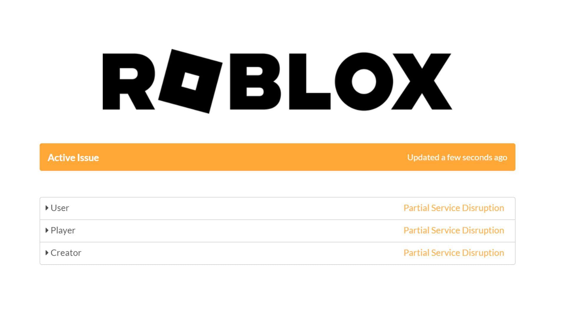 Players can head to the official website to check the server status and more (Image via Roblox)