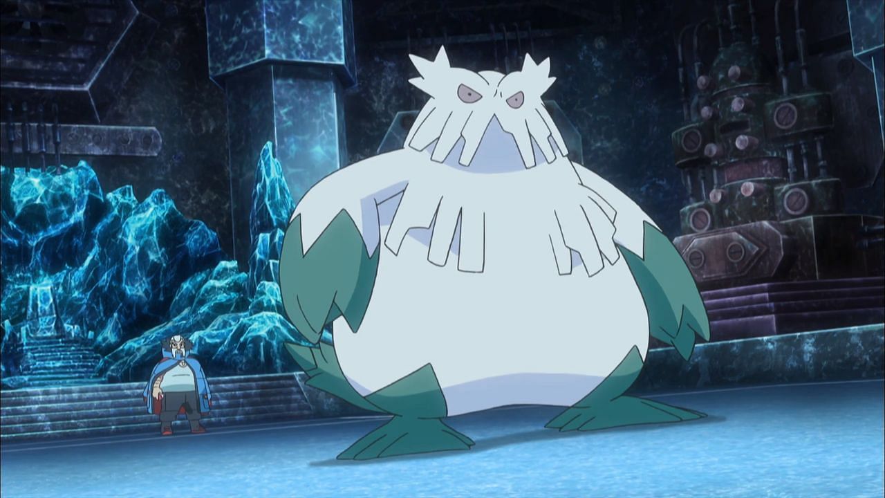 Abomasnow as it appears in the anime (Image via The Pokemon Company)