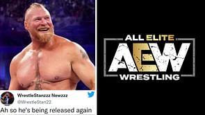 "Ah so he's being released again" - Wrestling fans speculate about Brock Lesnar lookalike's AEW future following a cryptic post