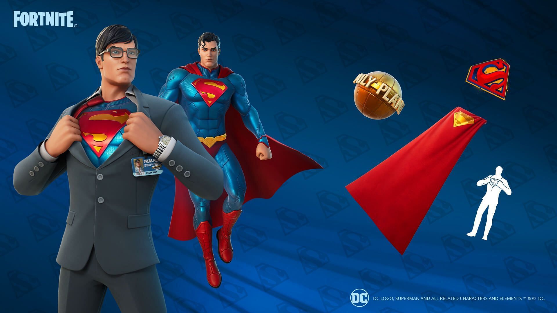 Clark Kent wears glasses (Image via Epic Games)