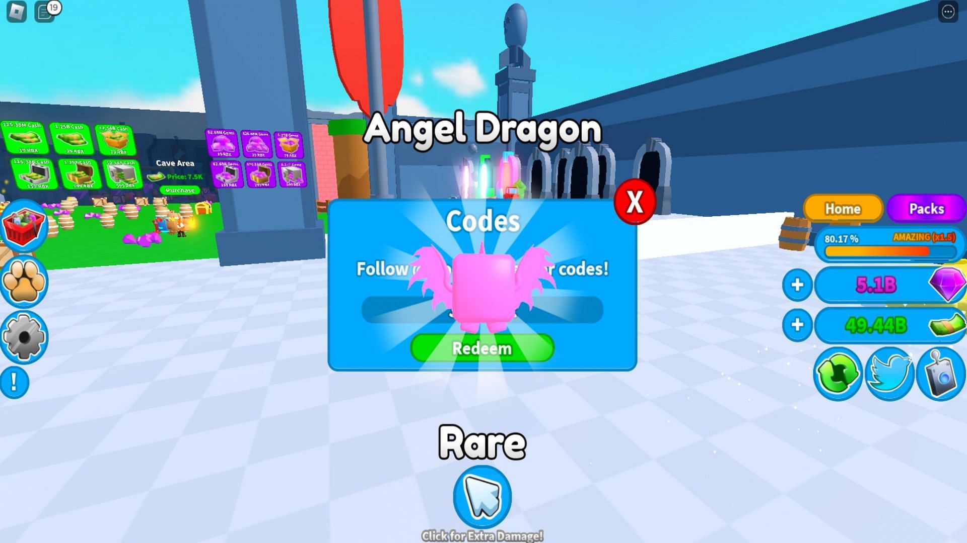 Code redemption in the game (Image via Roblox)