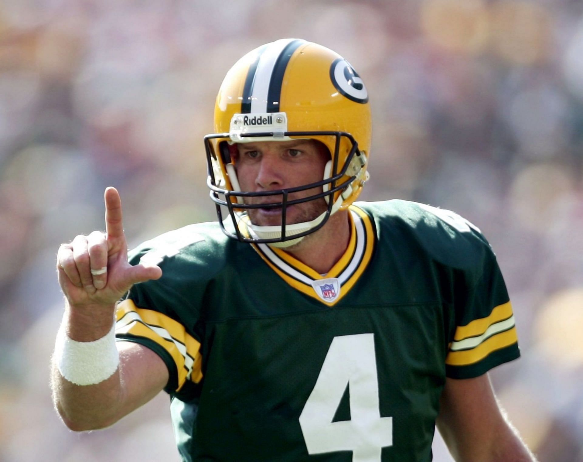 Brett Favre playing for the Green Bay Packers
