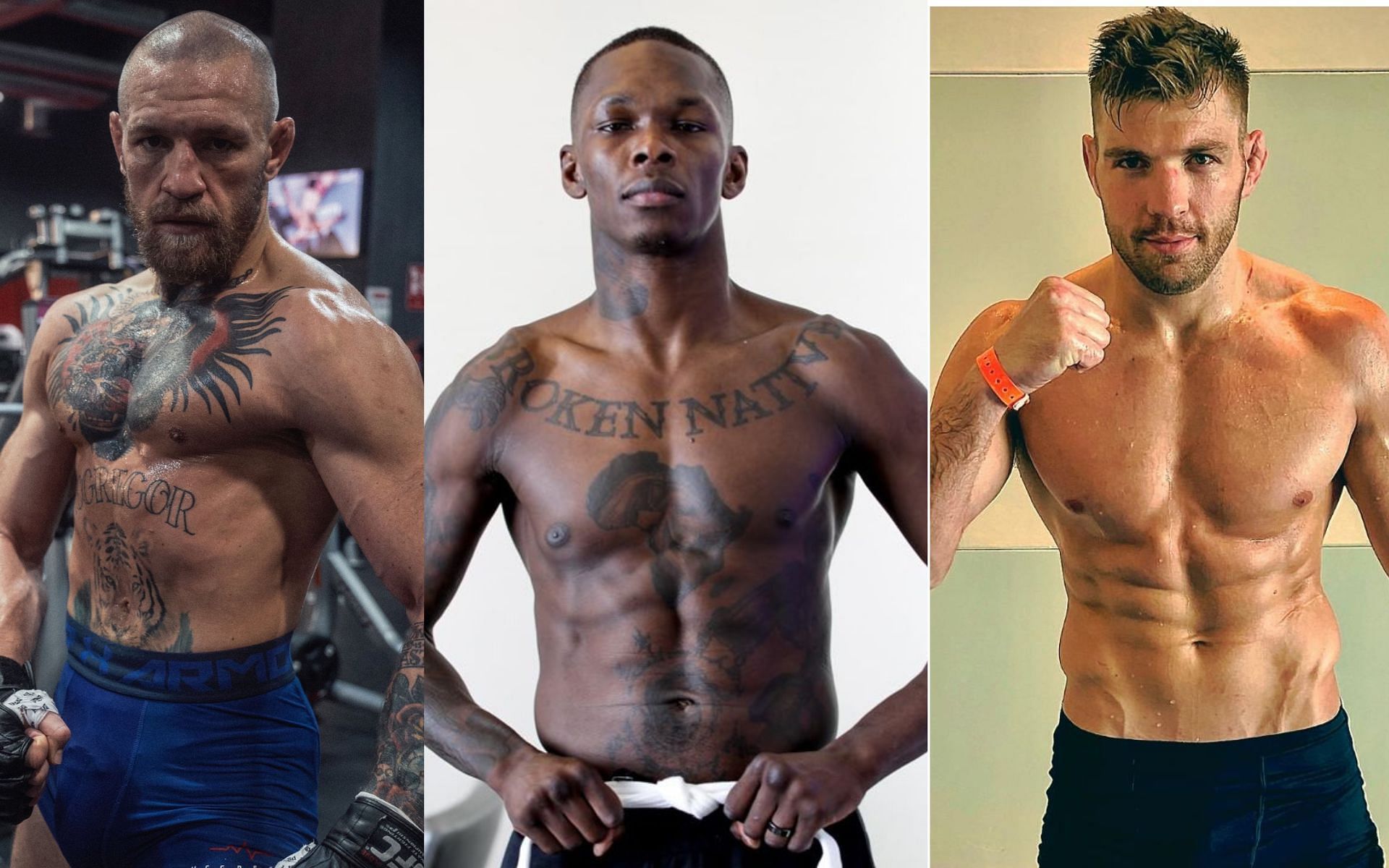 [Left to Right] Conor McGregor, Israel Adesanya, Dricus du Plessis [Images courtesy: @TheNotoriousMMA, @stylebender, @dricusduplessis Twitter]
