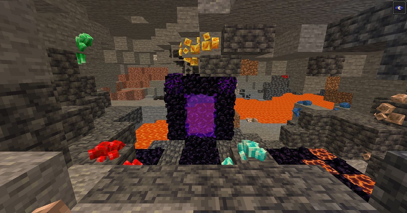 Fantasy Ores change the structure of ore blocks to make them more visible (Image via cesar_zorak/CurseForge)
