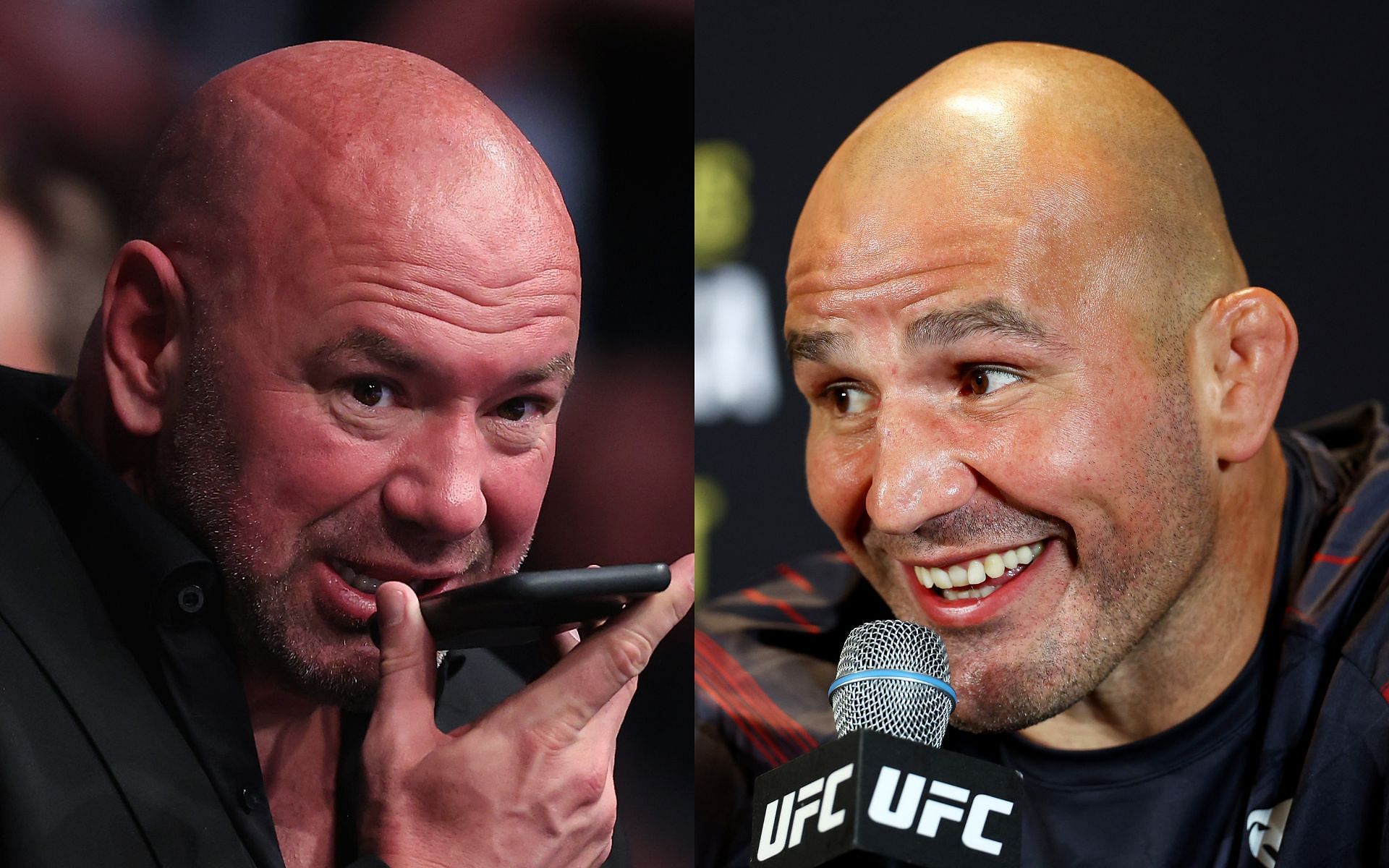 Dana White (Left) and Glover Teixeira (Right)