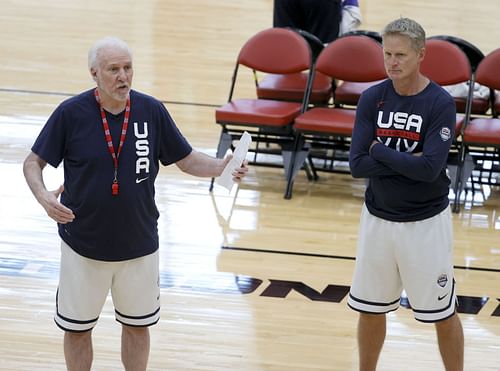 Popovich and Kerr both coached the USA Basketball Men's National Team (Image via Getty Images)