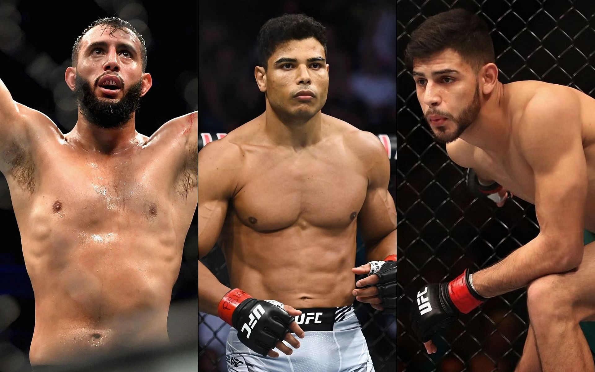 Dominick Reyes (left), Paulo Costa (centre), Yair Rodriguez (right)