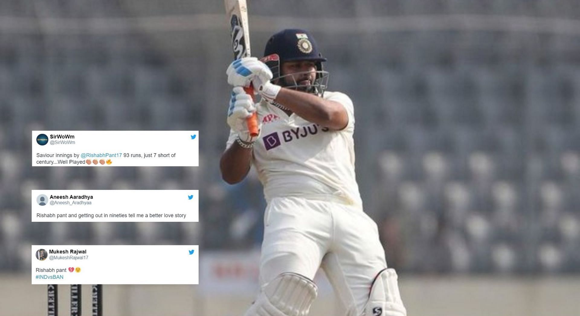 “Rishabh Pant and getting out in nineties, tell me a better love story ...