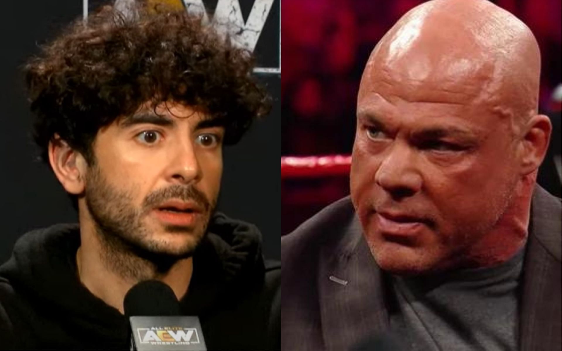 (Left) Tony Khan (Right) Kurt Angle