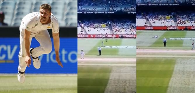 [WATCH] Spider-cam knocks down Anrich Nortje during Day 2 of Australia vs South Africa Boxing Day Test