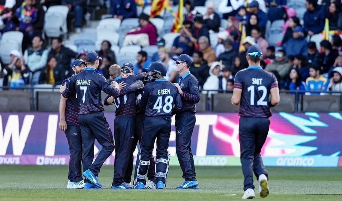 Namibia pulled off a sensational win against Sri Lanka in the T20 Cricket World Cup 2022. Pic: ICC