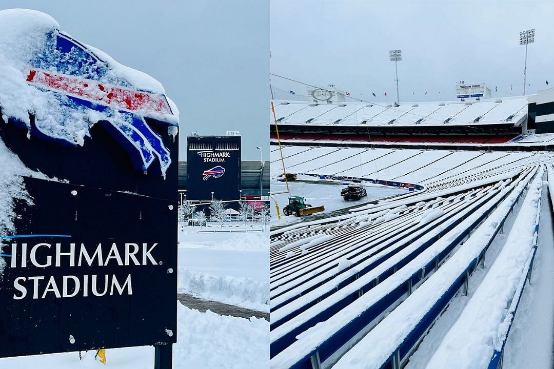 A look outside and inside Highmark Stadium. Source: Buffalo Bills