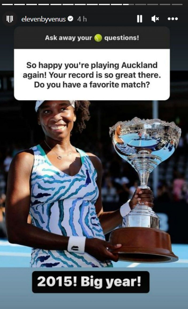 Venus on her favorite match at the ASB Classic