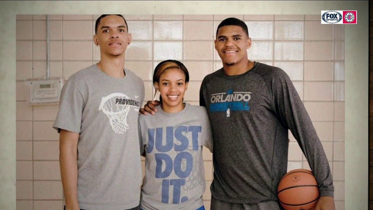 Tobias Harris (right) with his family [Source: FOX Sports]