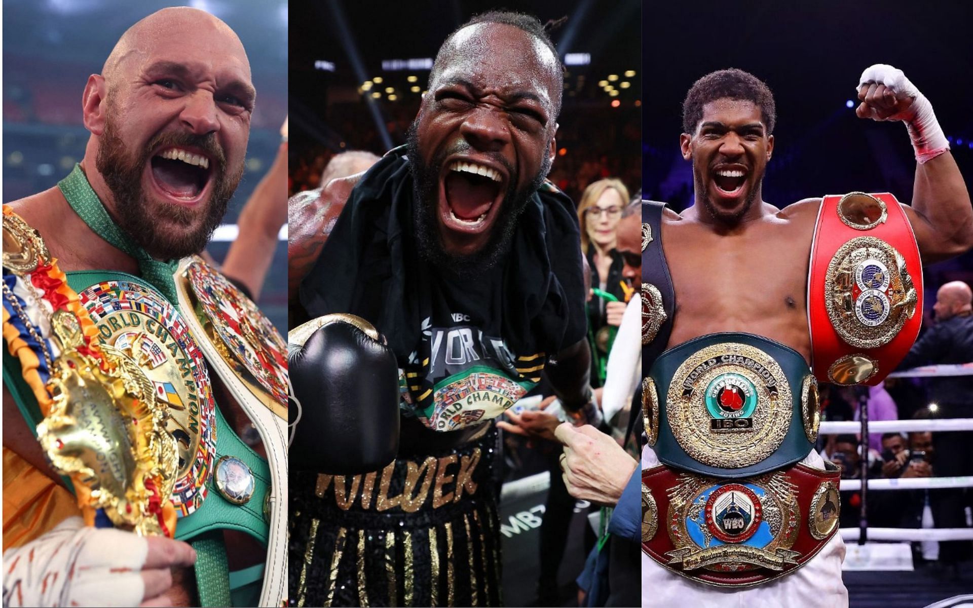 Tyson Fury (Left) Deontay Wilder (Centre) Anthony Joshua (Right) (Image Credits; Getty Images)