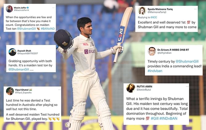 "The start of something big" - Twitterati react as Team India opener Shubman Gill slams his maiden Test century