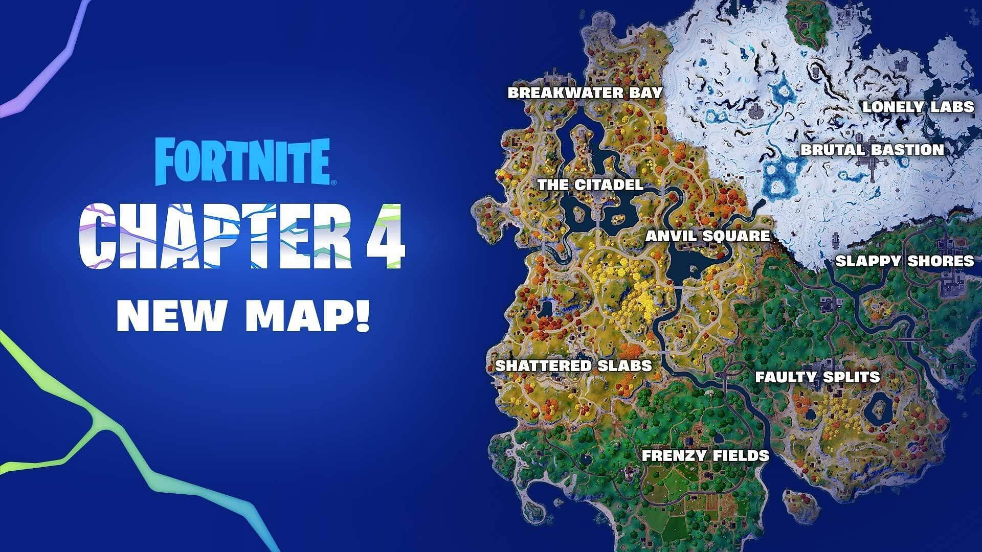 Chapter 4 Fortnite Map Fortnite Chapter 4 Season 1 Map: Full list of every new location