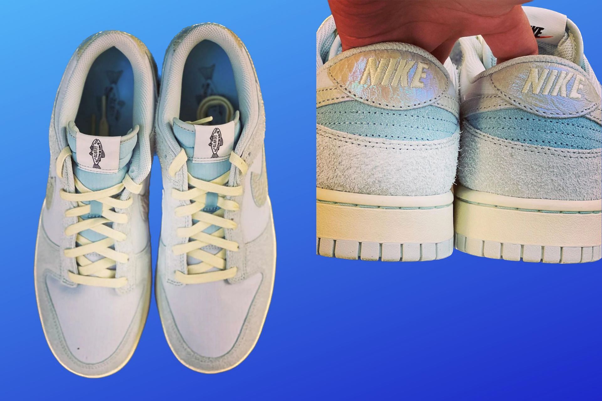 Here&#039;s a detailed look at the upcoming Nike Dunk Low Fishing White shoes (Image via Sportskeeda)